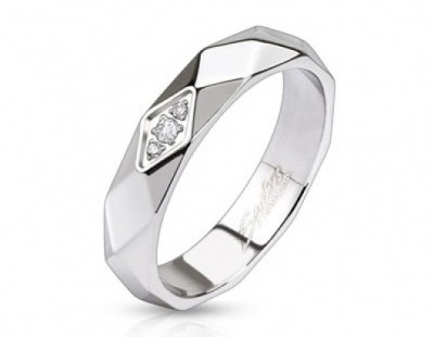 Kirurgisk stål Diamond Cut Faceted Band Ring